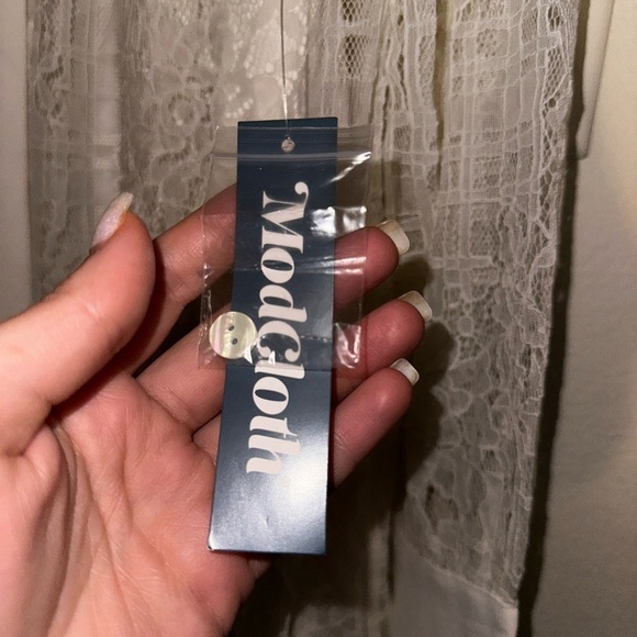 NWT ModCloth women’s white lace honeymoon maven shift dress L - Picture 4 of 10